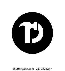 Letter D hammer logo icon design template, letter D attached with hammer - Vector