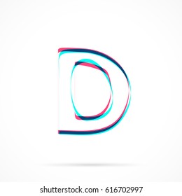 Letter D hand drawn with blue and pink highlighters, isolated on a blank background.
Vector illustration, easy to edit, manipulate, resize or colorize.