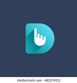 Letter D hand logo icon design template elements
