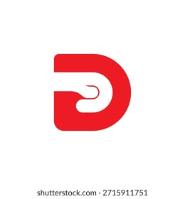 letter d hand palm punch doodle simple logo vector 