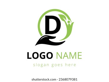 Letter D Health Care Logo Design. letter with safe hands Professional charity teamwork and foundation logo design