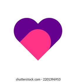 Letter D heart love logo design template