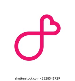 Letter D heart simple minimal logo design