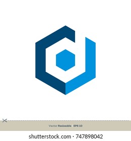 Letter D Hexagon Shape Vector Logo Template Illustration Design. Vector EPS 10.