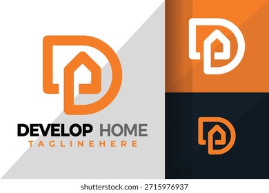 Letra D Desarrollo del hogar Logotipos Diseño Elemento Ilustración vectorial de stock
