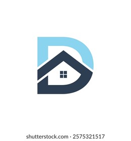 Letter D Home Logo Design Icon Vector Template