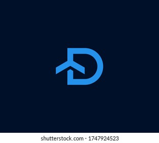 Letter D with home logo icon design vector