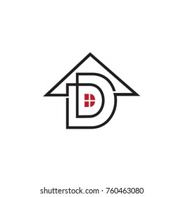 letter D home logo template