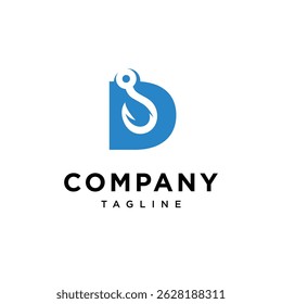 Letter D Hook Logo Icon Vector