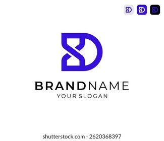 Letter D Hourglass or Infinity With Modern Minimalist Concept Vector Logo Design Illustration