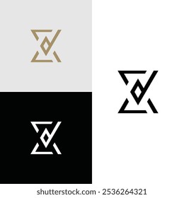 Letra D Hourglass Monogram Flat Stock Vetor (em inglês). Design inicial da linha do logotipo em D