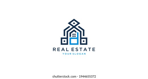 Inspiración en la plantilla de diseño del logotipo de la letra d house