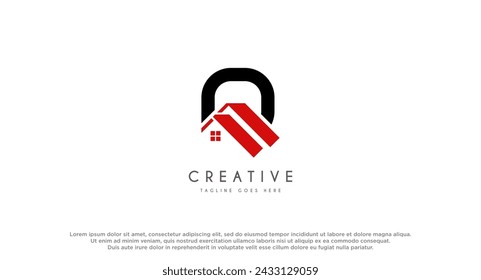 Letter D with House Logo design inspiration.