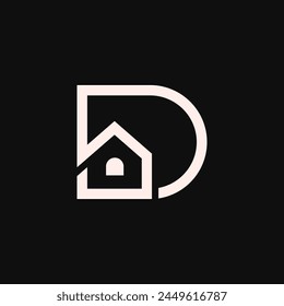 Letter D House logo design