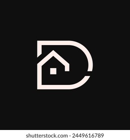 Letter D House logo design