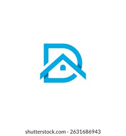 Letter D and House Logo – Initial D Logo Design Template Vector