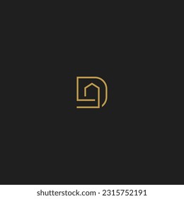 letter D house vector illustration