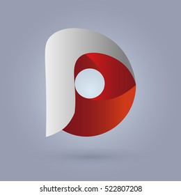 Letter D icon design and elegant typographic concept icon. white line