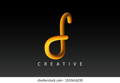 Letter d Icon Font Design With Liquid Color Path. 3d Gradient Lettering Vector Illustration. Bubble font with glint.