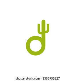 letter D icon logo design abstract Cactus.