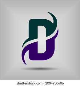 Letter D icon and logo template. New design and elegant typographic concept. Two Colour. File EPS.