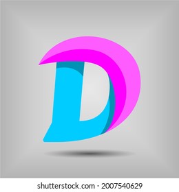 Letter D icon and logo template. New design and elegant typographic concept. Two Colour. File EPS.