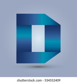 Letter D icon and logo template.  design and elegant typographic. gradient blue