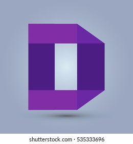 Letter D icon and logo template. Flat design and elegant typographic. Purple
