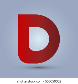 Letter D icon and logo template.  New design and elegant typographic concept. red
