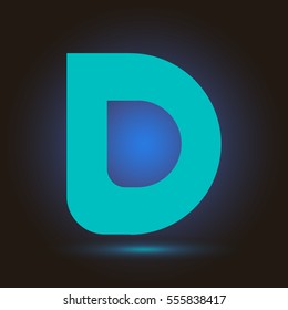 Letter D icon and logo template.  New Flat design and elegant typographic concept. blue sky.