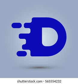 Letter D icon and logo template.  New Flat design and elegant typographic concept. spread the font. Blue