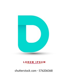 Letter D icon and logo template.  New design, elegant, and simple typographic . blue