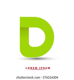 Letter D icon and logo template.  New design, elegant, and simple typographic . green