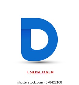 Letter D icon and logo template.  New design, elegant, and simple typographic . blue sea