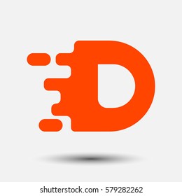 Letter D icon and logo template.  New design and elegant typographic. spread the font. orange