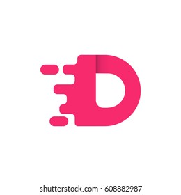 Letter D icon and logo template. elegant typographic concept. pink
