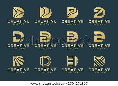 Letter D icon set. Luxury and elegant Letter D logo design for various types of businesses and company