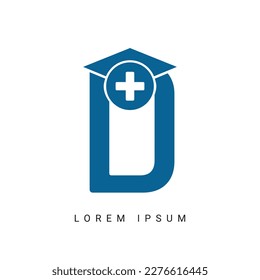 Letter D with Icon Spine Logo. Usable for Business, Science, Healthcare, Medical, Hospital and Nature Logos