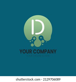 Letter D of illustration vector graphic with green circle particles logo icon design template element. Fit for company, health product, etc.