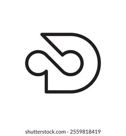 Letter D infinity creative minimal line logo