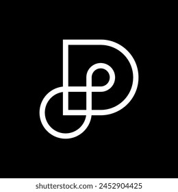 Letter D infinity line overlapping logo