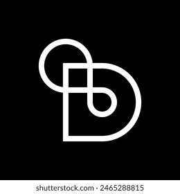 Letter D infinity minimalist line logo design