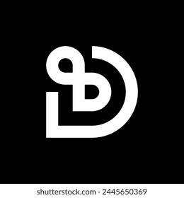 Letter D infinity simple minimal logo