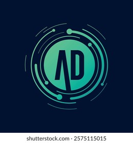 Letter A D Initial Cyber Multimedia Logo