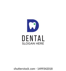 Letter D initial dental logo design template vector