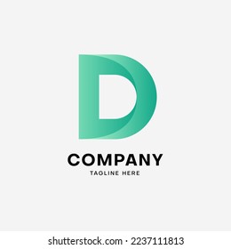 Letter d initial gradient colorful logo template