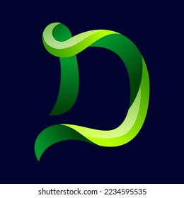Letra D Icono inicial estilo vector moderno