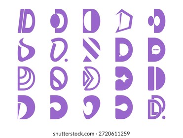 Letra D Colección inicial del logotipo 