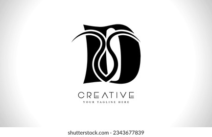 Initiales Logo-Design von Letter D mit kreativem Stil 
