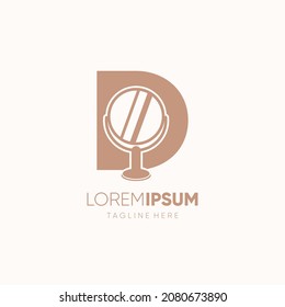 Letter D Initial Mirror Logo Design Icon Graphic Emblem Illustration Background Template